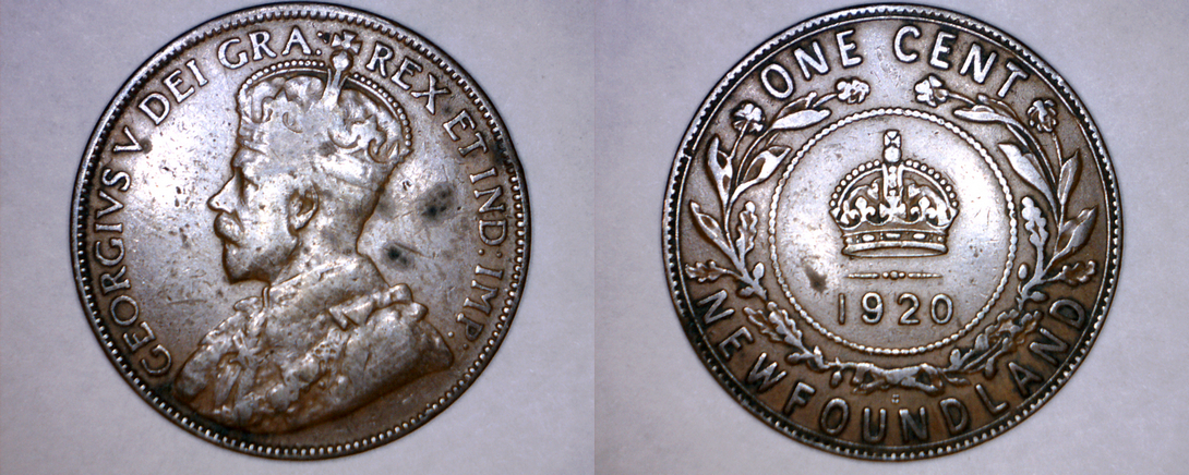 1920 Canadian 1 Cent Newfoundland Canada World Coin - £16.07 GBP