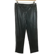 NWT Womens Size 8 8x30 Elie by Elie Tahari Black Faux Leather Tapered Leg Pants - £23.88 GBP
