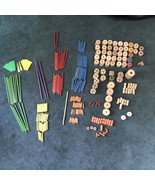 Classic Tinker Toys Wooden &amp; plastic Pieces Lot 300+ - $34.83