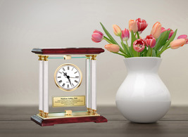 Personalize Engrave Custom Gift Him Her Love Diamond Clock Swivel Employee Etch - £139.87 GBP