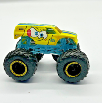 Hot Wheels Monster Truck Sponge Bob Square Pants 1/64 Yellow With Black Rims - £7.58 GBP