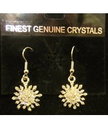 Christmas Snowflake Pierced Earrings Crystal Rhinestones New on Card - $20.50 CAD