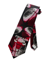 NEW CHICAGO BULLS NECKTIE NECK TIE BASKETBALL RALPH MARLIN NBA 100% SILK - $392.39 MXN