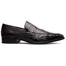 Matteo Genuine Alligator Slip-On Loafer Black image 2