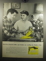 1957 Western Union Ad - Eddie Fisher and Debbie Reynolds - £14.82 GBP