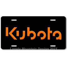 Kubota Inspired Art Orange on Black FLAT Aluminum Novelty Auto License Tag Plate - £14.14 GBP