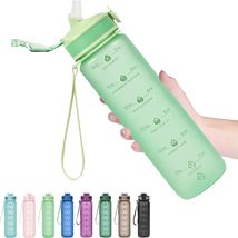 32oz Water Bottles with Straw - Stay Motivated and Hydrated with Conveni... - £15.67 GBP+