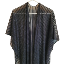 Black Poncho Over Shoulder Cape Top One Size Light Weight Casual Cover U... - $15.83
