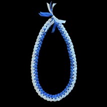 Blue And White Satin &amp; Grosgrain 4 Ribbon Graduation Gift Lei Handmade - £11.12 GBP