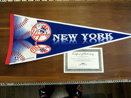 Bucky Dent Mike Torrez 1978 Playoff Hr Fenway Signed Auto Yankee Pennant Rotman - £111.05 GBP