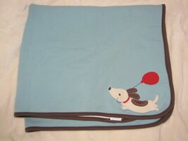 Gymboree Stylish Puppy Dog 2011 2012 Baby Boy Blanket Blue Brown Red Balloon - $59.39