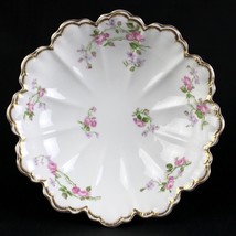 Haviland Limoges Schleiger 87K Pink Roses Salad Serving Bowl, Double Gold 9 1/2&quot; - $25.00