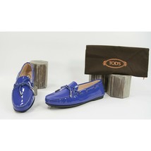Tod&#39;s Gomma Lu Laccetto Purple Patent Leather Moccasins Driver Loafer 36... - $321.26