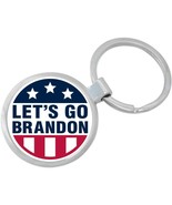 Let&#39;s Go Brandon Funny Keychain - Red White Blue - FJB - Item KC11362 - £8.57 GBP