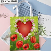 Custom Poppy Flower Tote Shopping Bags 30x35cm Tote Bag Reusable Handbag Women   - £46.34 GBP