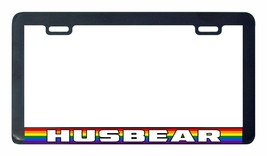 Husbear Bear Gay Lesbian pride rainbow LGBTQ license plate frame - £6.33 GBP