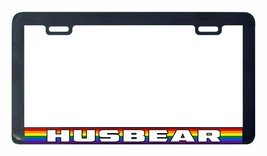 Husbear Bear Gay Lesbian pride rainbow LGBTQ license plate frame - £6.26 GBP