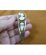 CAB-10-7 RARE African American LADY brown + off-white CAMEO brass bookmark - $279.69 MXN