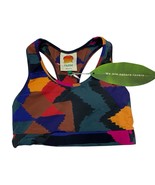 Farm Rio Sports Bra Colorful  Abstract Patches Athleisure Athletic Worko... - $68.14 CAD