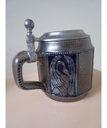 GERMAN STONEWARE COVERED STEIN SWANS  RELIEF 5&quot; original - $1,049.20 MXN