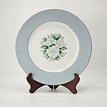 Harmony House Sheraton Dinner Plate 3250 China Magnolia Blue Gray Silver Rim - £12.83 GBP