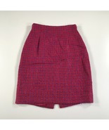 Vintage Carole Little Pencil Skirt Womens 8 Red Purple Knit Wool Blend H... - £18.33 GBP