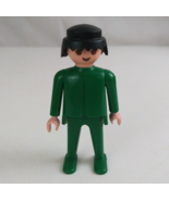 1974 Geobra Playmobile Man Wearing All Green 2.75&quot; Toy Figure - $10.77 CAD