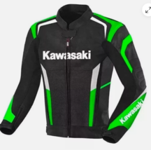 KAWASAKI RACING  MOTORBIKE LEATHER JACKET CE APPROVED  - $225.00