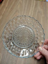 Sapphire Blue Bubble Plate Hocking Glass Bread or Dessert Dish Vintage A... - £6.38 GBP