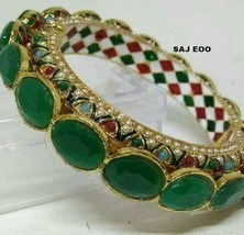 Rajasthani Gold plated high quality kundan bangles jewelry set Bridal Dulhan 11 - £64.42 GBP