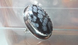 .925 Sterling Silver Large Agate Ring- Sz 9.5 - Free Shipping ! - $31.99