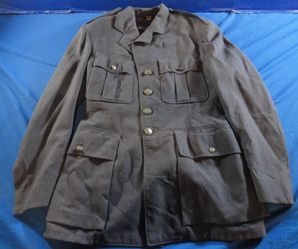 1950 KOREAN WAR VINTAGE USAF AIR FORCE COAT WOOL SERGE BLUE 84 18 OZ 39R - $69.65