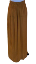 New Mix Women&#39;s Long Pleated Maxi Skirt One Size Drawstring Rust - £20.33 GBP