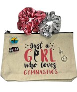 Gymnastics Gift Set: Canvas Zipper Pouch Scrunchies &amp; Charms - $181.71 MXN