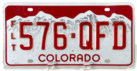 Colorado License Plate - 576-QFD - Fleet FLT - Red - Expired - $7.50