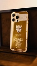 CUSTOM 24k Gold Plated Apple iPhone 15 Pro Max Engraved Diamond Incrusta... - £3,709.29 GBP