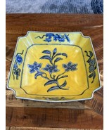 Vintage Porcelain Chinese Jardiniere Yellow With Cobalt Blue UW1897 Bowl... - $101.55 CAD