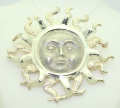 CELESTIAL SUN PENDANT PIN REAL SOLID .925 STERLING SILVER 22.8 g - £88.84 GBP