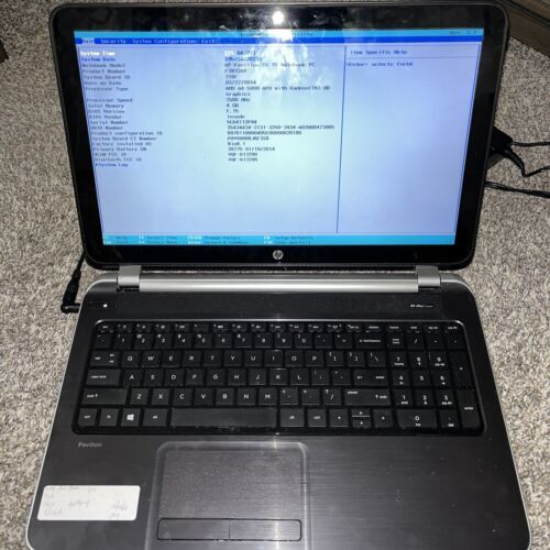 hp pavilion 15 laptop AMD A4 1.5GHz 4GB 750GB Windows 10 Home Needs Battery - $49.50