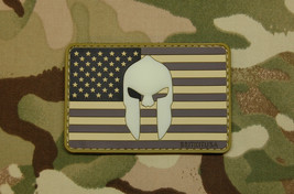 US Spartan Helmet SWAT Flag PVC Glow In Dark Morale Patch Hook and Loop ... - $7.66