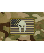US Spartan Helmet SWAT Flag PVC Glow In Dark Morale Patch Hook and Loop ... - $143.27 MXN