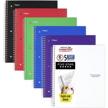 Five Star Spiral Notebook, 5 Subject, College Ruled Paper, 200 Sheets, 11&quot; X 8-1 - £65.57 GBP