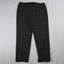 LOFT 6 Gray Black Check Plaid Marisa Cuffed Straight Stretch Dress Pants - £15.20 GBP