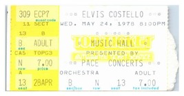 Billet De Concert D&#39;Elvis Costello 24 Mai 1978 Houston Texas - £39.30 GBP