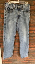 Gap Denim Relaxed Fit Jeans 30/32 Blue Work Pants 100% Cotton 5 Pocket Zip *Hole - £7.51 GBP