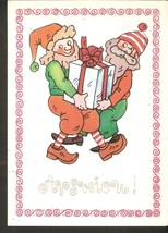 USSR Latvia Postcard New Year Illustration Santa Gnome Nain-
show original ti... - £2.30 GBP