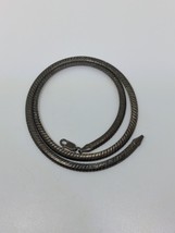 Vintage Milor Italy Sterling Silver 925 Flat Snake Chain Necklace 4mm 18&quot; - £27.97 GBP