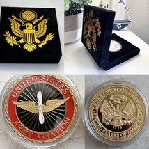 U S ARMY AVIATION Challenge Coin with Velvet Presentation Box - $19.79