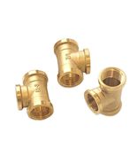 Pack of 3 Brass Tee Pipe Fitting G1/2  Female Thread T Shaped Connector ... - £11.01 GBP