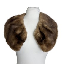 Vintage Mink Fur Stole Shoulder Wrap Collar Capelet Brown 31&quot; X 6.5&quot; Mob... - £30.29 GBP
